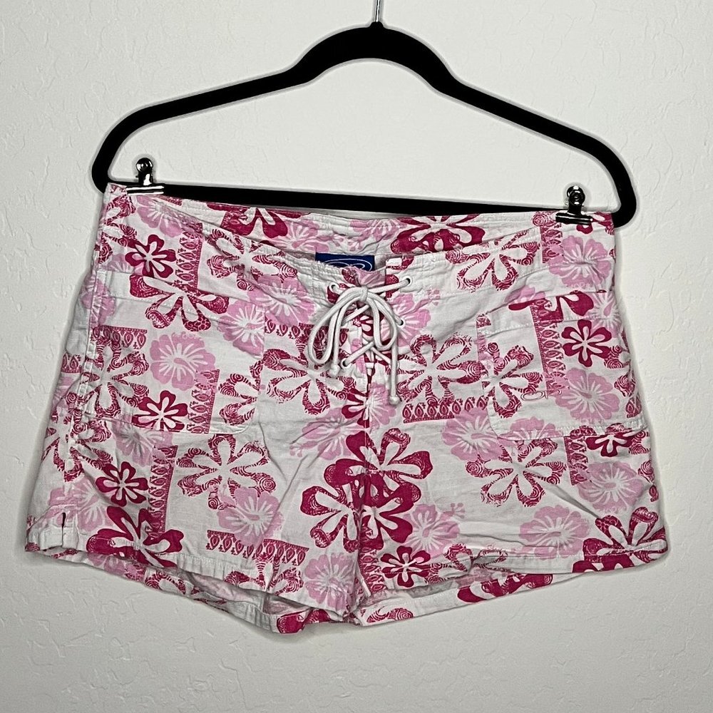 Women's OP Hibiscus Shorts with Pockets | Pink | Size 11 Junior